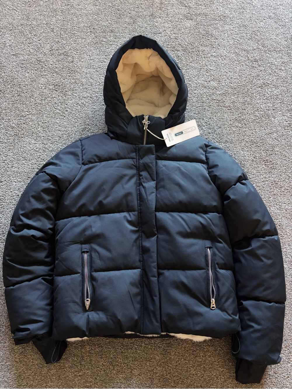 Hollister Puffer Hooded Coat - black